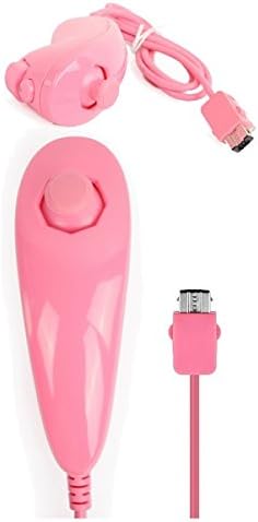 TheMax® Wii Nunchuck WII U Bright Pink Nunchuck Controller For WII Game Set Console