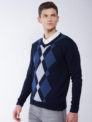 Image of Pivl Men's Winter Geometric Print Sweater - Warmth and Style for The Season||Winterwear||