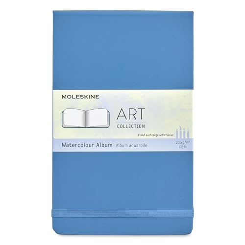 Album artistique aquarelle Moleskine grand uni bleu bleuet de haute facture