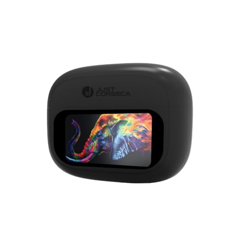 Image of JUST CORSECA Swift Buds Wireless Earbuds with Quad Mic | ANC+ENC Noise Cancelling TWS Earphones | 50H Playtime | 13mm Drivers | Bluetooth 5.4 | Type-C Fast Charging | Touch Control (Black)