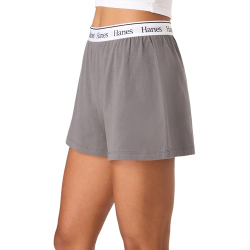 Image of Hanes Womens Originals Pajama Shorts Pack, 2-Pack, Comfywear Pajamas for Women Set, Loungewear Clothing, Sleep Shorts