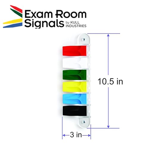 Kull Industries Exam Room Flags, Medical Door Flags for Doctor Offices, Hospitals, Clinics, Easy Identification, Durable, Reliable Room Status Sign, Primary Colors, 6 Flag System, 3-Inch