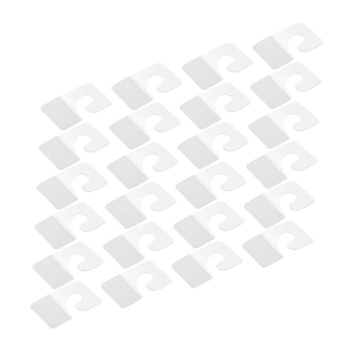 KICHOUSE Space-Saving Plastic Hooks 100 Pcs Adhesive Display Tabs Reusable for Retail Store Layouts