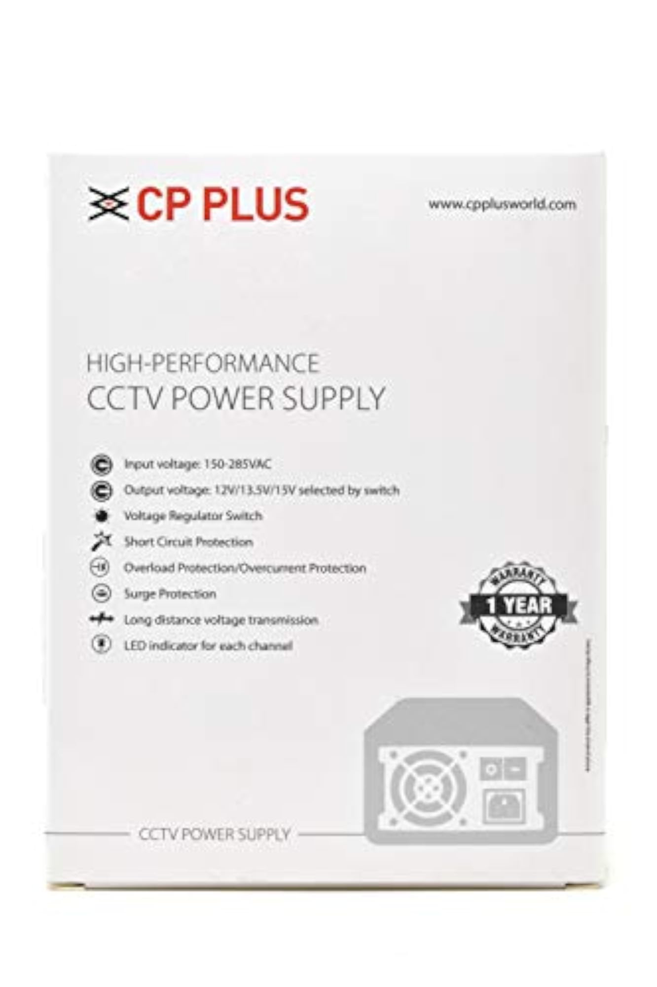 12V 10Amp 8 Fiber SMPS for CCTV Security Cameras