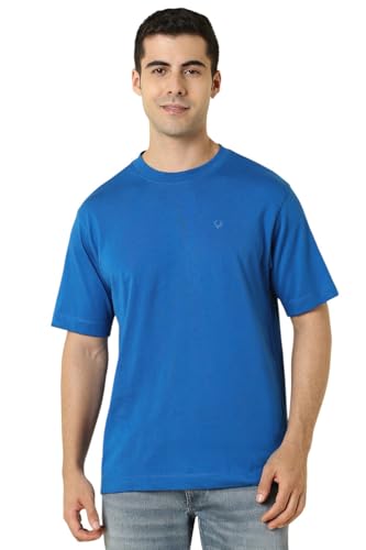 Image of Allen Solly Men's Cotton T-Shirt | Drop Shoulder | Back Print | Regular Fit | Casual Streetwear Style
