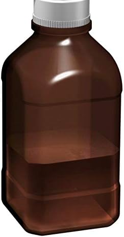Scilogex Square Amber Borosilicate Glass Autoclavable Bottle, 1L