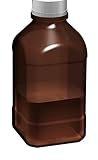 Scilogex Square Amber Borosilicate Glass Autoclavable Bottle, 1L
