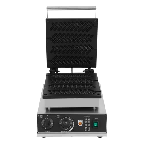 Piastra per cialde da 1700 W, controllo intelligente, per waffle elettriche, a forma di paglia di frumento, 4 cialde 50-300 ℃, fast food ristoranti, negozi di tè, panetterie, fabbriche di spuntini