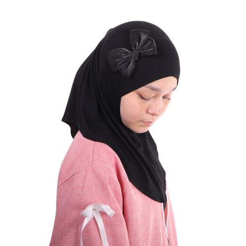 Handmade Princess Nur Hijab | Girls Kids 1 piece Practical Headscarf Instant Scarf | Bow Tie Ribbon2