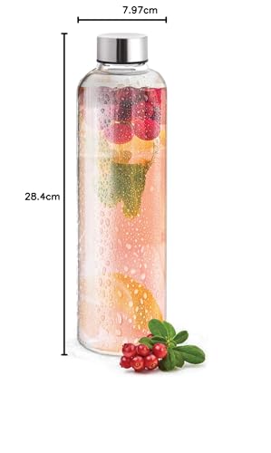 TREO By Milton Clarion Borosilicate Glass Water Bottle, 1000 ml, Transparent, 1 Piece - Image 7 thumbnail