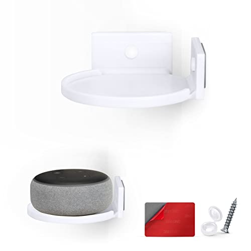 Image of 4 inch Small Floating Shelf, Adhesive & Screw in, for Bluetooth Speakers, Cameras, Plants, Toys, Books & More, Shelves Wall Mount, by Brainwavz (White)