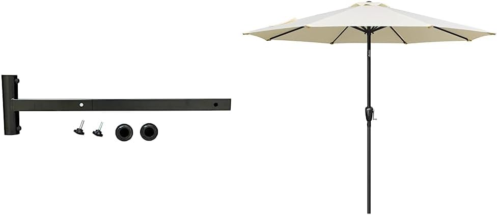 MAXXHAUL Hitch Mount Umbrella Holder and Simple Deluxe 9' Patio Umbrella - Durable Outdoor Umbrella Set