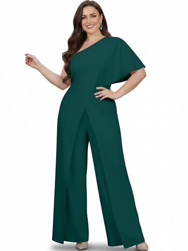 Image of KOH KOH Womens 2026 One Off Shoulder Asymmetric Long Pant Jumpsuit Romper