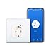 CNBINGO WLAN Schuko Socket Flush, Caqueteo inteligente de vidrio de 16 Amp compatible con Amazon Alexa (Echo, Echo Dot), Google Home, App Control, solo 2.4 GHz WiFi, 1 bandas de, Blanco, 1 paquete