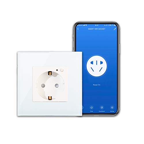 CNBINGO WLAN-Stopcontact, 16 Amp Glass Smart Stopcontact Werkt met Alexa (Echo, Echo Dot), Google Home, App-besturing… - Image 3