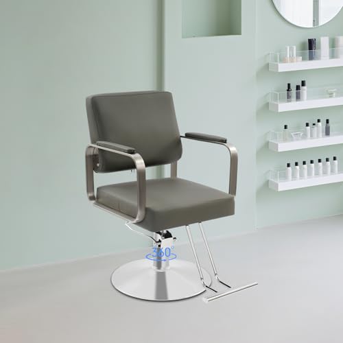 Image of Barber Chair,Salon Chair for Hair Stylist with Height Adjustment,360 Rotatable Salon Chair for Barber Store,Beauty Salons,Spas