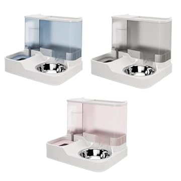 Comedouro Alimentador automático Com Bebedouro por gravidade e dispensador de água, automático 2 em 1 Para Cães e Gatos Animais de estimação, tigelas de comida Pet