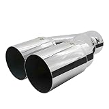 Simoni Racing Embout d'Échappement Rond Double Inox - Ø88xL265/280mm
