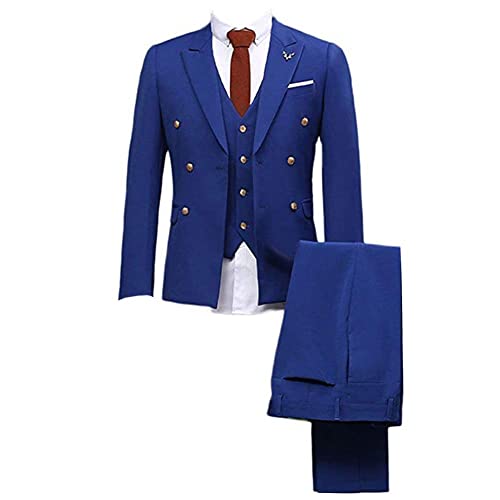 Smoking pour hommes à double boutonnage costume trois pièces luxe