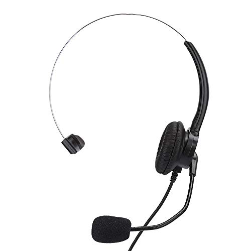 Hopcd Auriculares de teléfono Fijo, Auriculares de Centro de Llamadas con micrófono, Auricular monoauricular de teléfono con Plug and Play para teléfono residencial