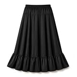 LE CÔTÉ CHIC Falda de Flamenco básica Color Negro para niña, Volante Inferior y elástico en la Cintura, Ropa Flamenca, Danza española y sevillanas, Tallas 2 a 12 (10)