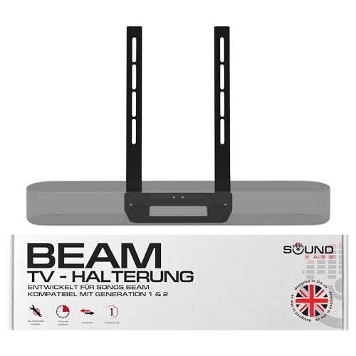 Sound bass Beam TV-Halterung, Kompatibel mit Generation 1 & 2 Sonos Beam Halterung für TV, Schwarz, Komplettes Montageset Enthalten, Beam Soundbar