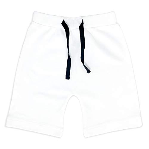 Sobowo Baby Boys Girls Shorts 3-Pack Newborn Solid Color Cotton Sport Jogger Shorts For Unisex Boy Girl 0-24 Months (Black/White/Grey, 9-12 Months) #TOP4