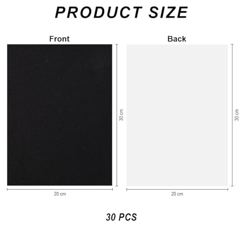 Duoleimi Bastelpapier Glitzer Schwarz 30 Blätter, A4 Schwarzes Metallic Papier mit Perleffekt 250g/m² Perfekt für Scrapbooking und DIY Projekte.