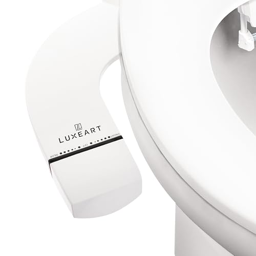 LUXEART NEOM Bidet Aufsatz für Toilette ohne Strom Mit Selbst Front- & Rückreinigung verstellbarem Wasserdruck & Ultra-Slim 120cm Flexschlauch & nachrüstbar als Taharet WC Dusch-Wc Aufsatz