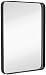 Hamilton Hills Contemporary Brushed Metal Wall Mirror | Glass Panel Black Framed Rounded Corner Deep Set Design | Mirrored Rectangle Hangs Horizontal or Vertical (22" x 30")