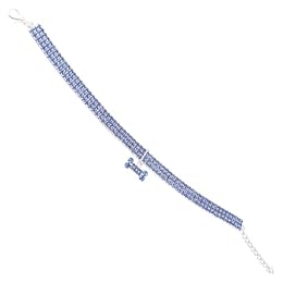 BESPORTBLE Rhinestone Dog Crystal Collar Adjustable Blue Large Size Pet Collar Luxury Bling Necklace for Dogs