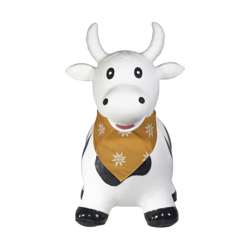 Kindsgut Hüpf-Tier für Kinder, dezente und Moderne Farben, liebevolle Details, inklusive Luftpumpe, Kuh