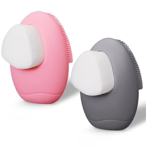 Brosse à récurer en silicone lot de 2 exfoliante et douce pour les soins de la peau
