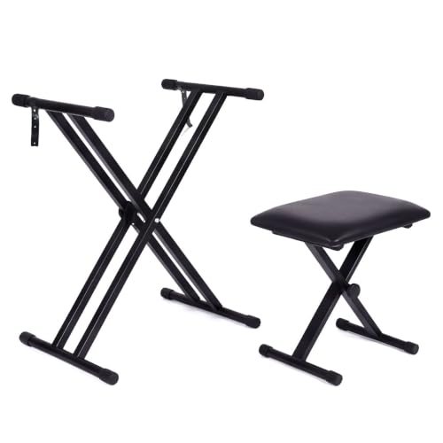 SOUTH AREA Keyboard Piano Stand and Bench Set with Piano Stickers