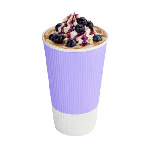 Restaurantware 16 oz Light Purple Insulated Ripple Wall Coffee Cups, 25 Ct