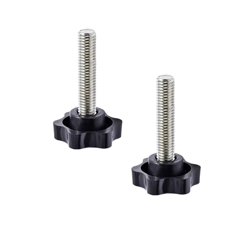 Skweawert Star Clamping Screw Knob Hand 2 Pcs Tightening Screw M10 50mm Screw Length Thread Star Knob Clamping Handgrip Nut Screw 38mm Diameter Star Shaped Clamping Knob Handle Plastic knobs