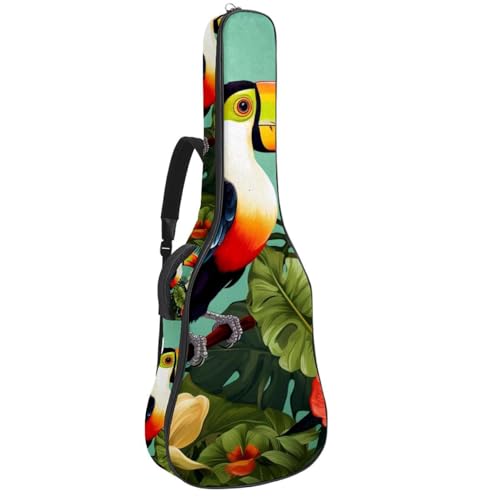 Sac de guitare acoustique étanche 101,6 cm à motif toucan multicolore