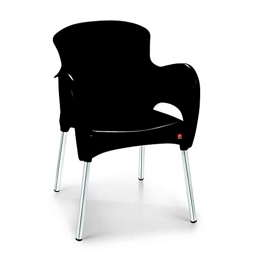 Image of Cello Xylo Chair Set Pack of 2 - Black | Strong and Durable | Easy to Clean | Chair for Living Room, Bed Room, Kitchen, Office Room, Outdoor | 3 Years Warranty