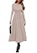 PRETTYGARDEN Cocktail Dresses for Women 2026 Elegant Classy Fall Long Sleeve Midi A Line Flowy Modest Winter Party Dress (Apricot,Large)