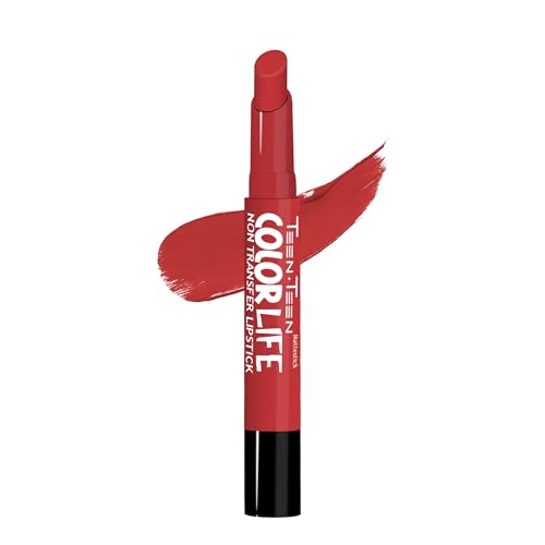 Image of TEEN TEEN Color Life Nontransfer Crayon Lipstick |Matte Finish with Built-in Primer |Waterproof & Long Lasting Lip Color |Smudge-Proof, Fade-Resistant Formula |Combo Color (Ruby Red, Rose Pink)