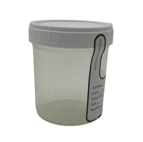 Specimen Containers, Sterile Disposable Wide Mouth Urine Specimen Cups, Screw-on Cap with Tamper Evident Seal, 3oz/90ml with Graduations - 6 Pack - Thumbnail 3