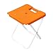 Vaveren Foldable Stool Portable Seat with Handle Simple Antislip Train Seating Stool Fishing Chair for Bathroom Shower Garden Camping, Orange