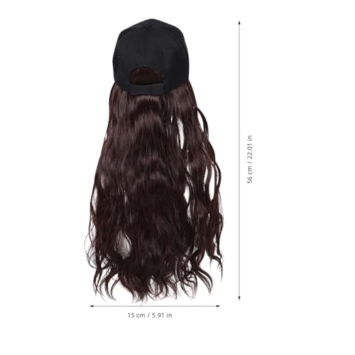 Casquette avec cheveux longs bouclés postiche intégrée pour masquer la calvitie