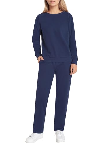 Weintee Women's Petite Sweatsuits for Elderly Jogging Suits Petite Length Lounge Sets XL Navy