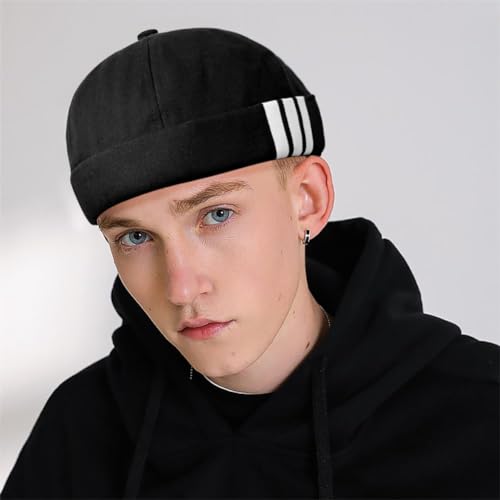 Image of Dome Brimless Hats for Women Men Beanie Docker Cap Sailor Skull Cap