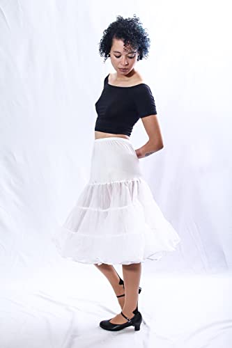 BellaSous Malco Modes Vintage Rockabilly Tutu Petticoat for Full Tulle Skirt | LXL White Petticoat for Women - Thumbnail 6