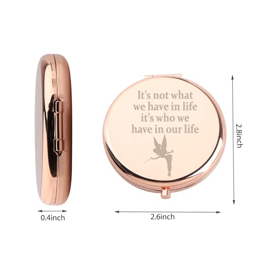 WUSUANED Fairy Princess Makeup Mirror It’s Not What We Have in Life It’s Who We Have in Our Life Jewelry Princess Gift Peter Gift Cartoon Fan Gift