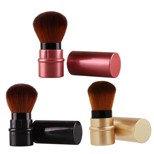FOMIYES Portable Foundation Brush Set 3pcs Travel Makeup Brush Powder Applicator for Cheekbone No Shedding