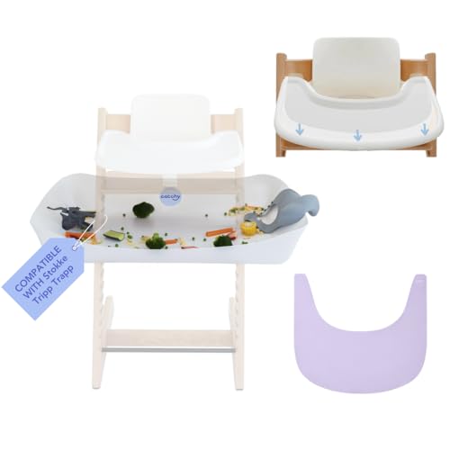 Image of CATCHY - Stokke Tripp Trapp Bundle - 1 Catchy - The Food & Mess Catcher, 1 Silicone Placemat + 2 Suction Solvers - for ONLY The Stokke Tripp Trapp Highchair - Highchair Sold Separately