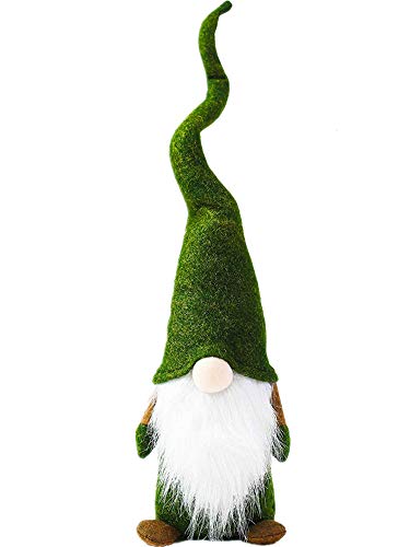 Stark Star Large Green Christmas Gnome Handmade Swedish Tomte Nisse Elf Plush Figurines Toy Decoration Ornaments for Yule Santa Xmas Elf Gifts (Green-Large, 1)